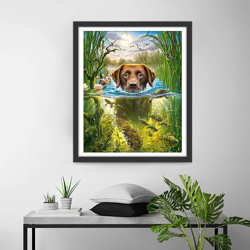 Labrador in the Water Diamond Painting
