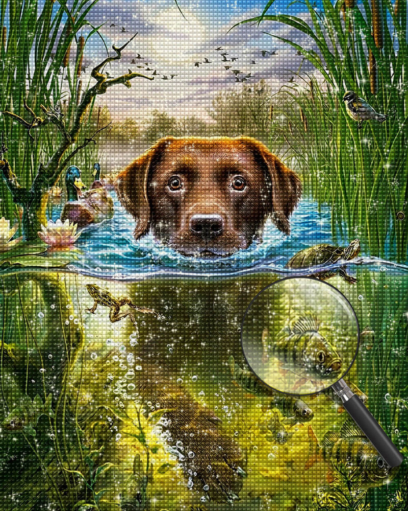 Labrador in the Water Diamond Painting
