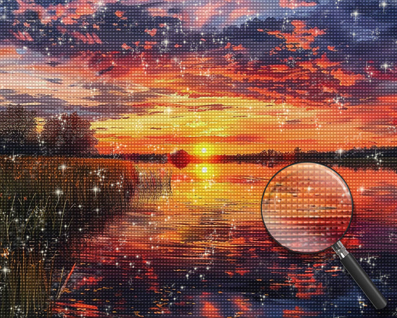 Lake at Sunset Diamond Painting