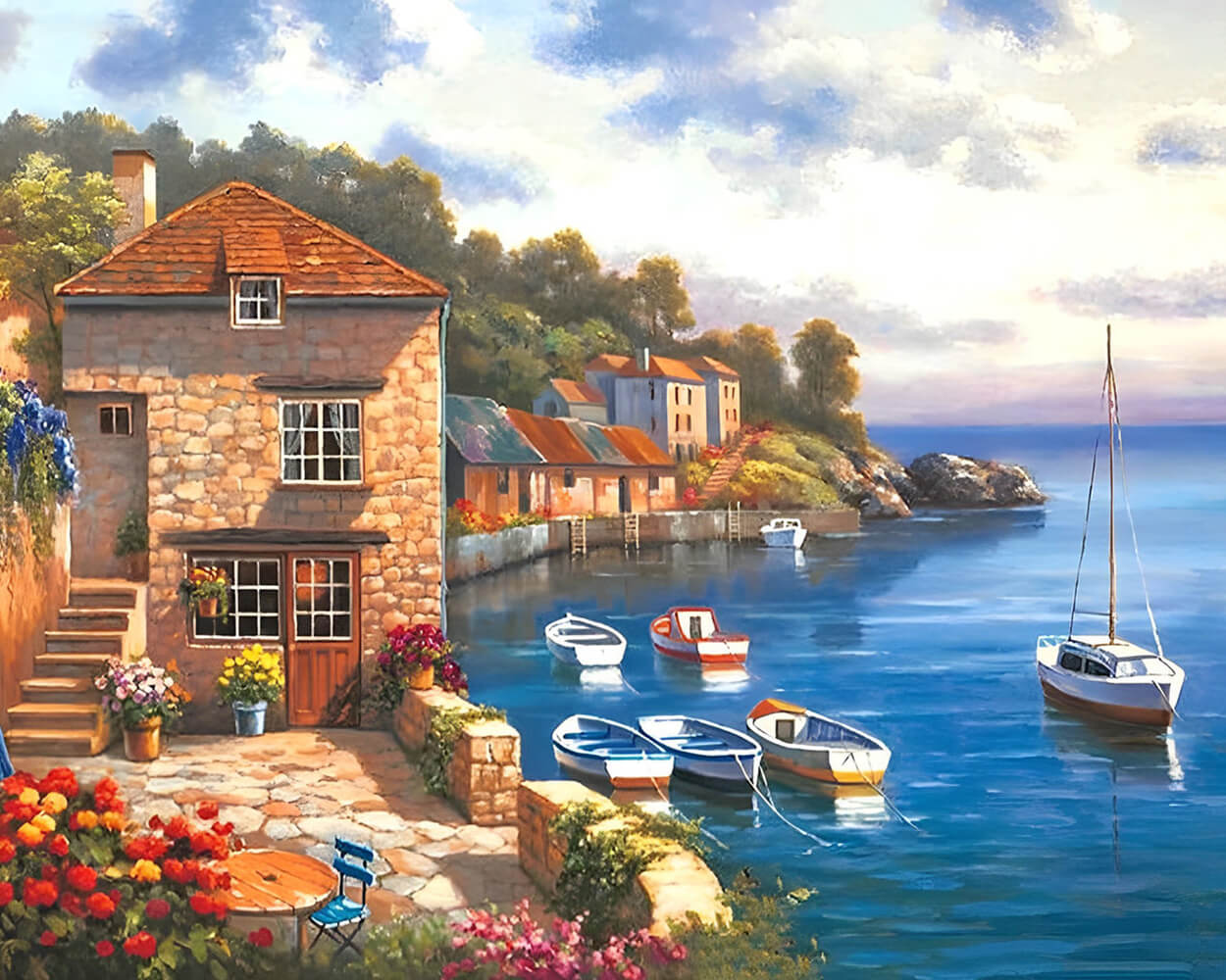 Landscape Harbour Diamond Painting