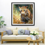 Leopard in Dry Grass Diamond Painting