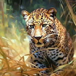 Leopard in Dry Grass Diamond Painting