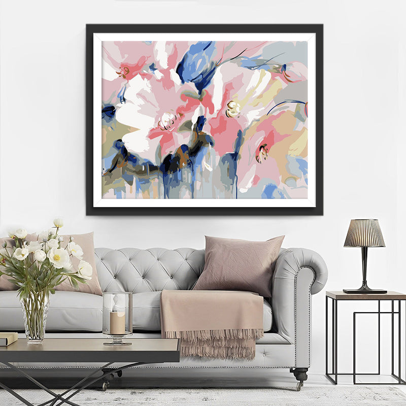 Light Pink Flowers Diamond Painting