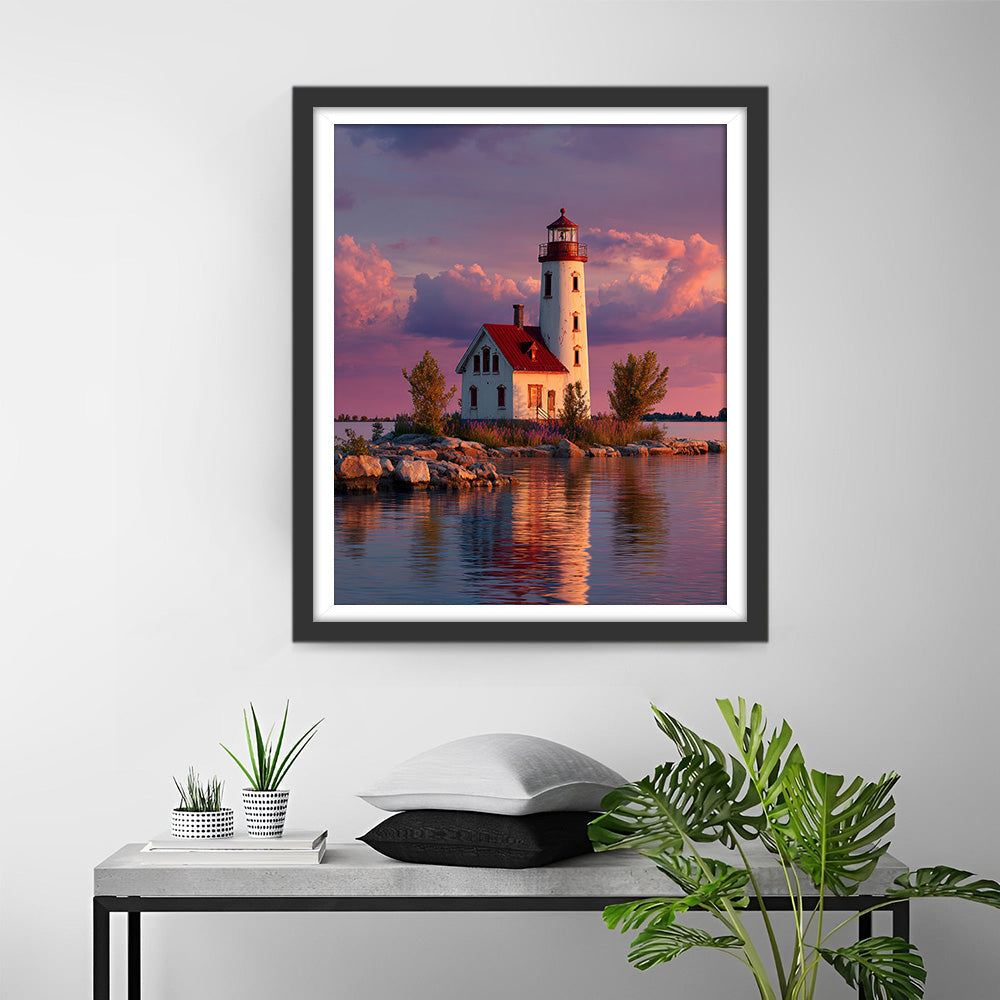 Lighthouse in the Sunset Diamond Painting