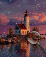 Lighthouse in the Sunset Diamond Painting