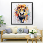 Lion in Watercolor Style Diamond Painting