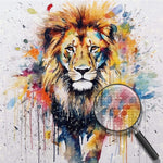 Lion in Watercolor Style Diamond Painting