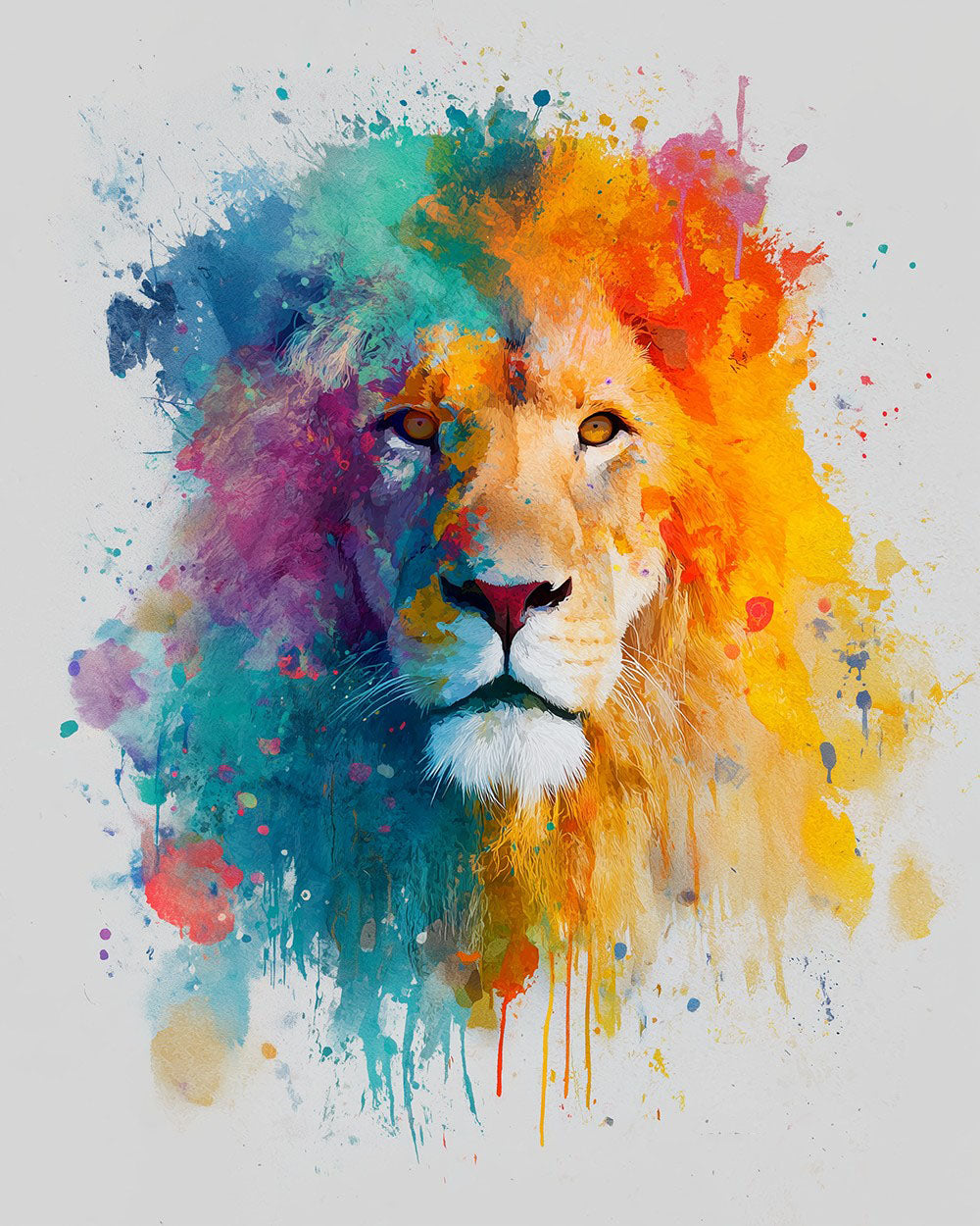 Lion in Watercolor Style Diamond Painting