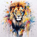 Lion in Watercolor Style Diamond Painting