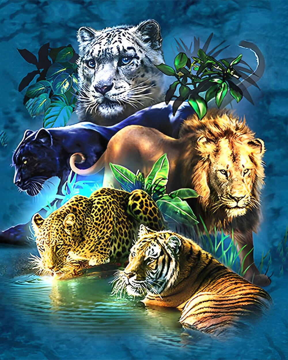Lion, Leopard and Tiger Diamond Painting