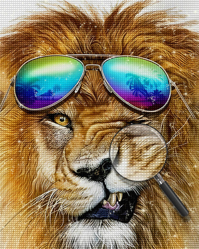 Lion Wearing Sunglasses Diamond Painting