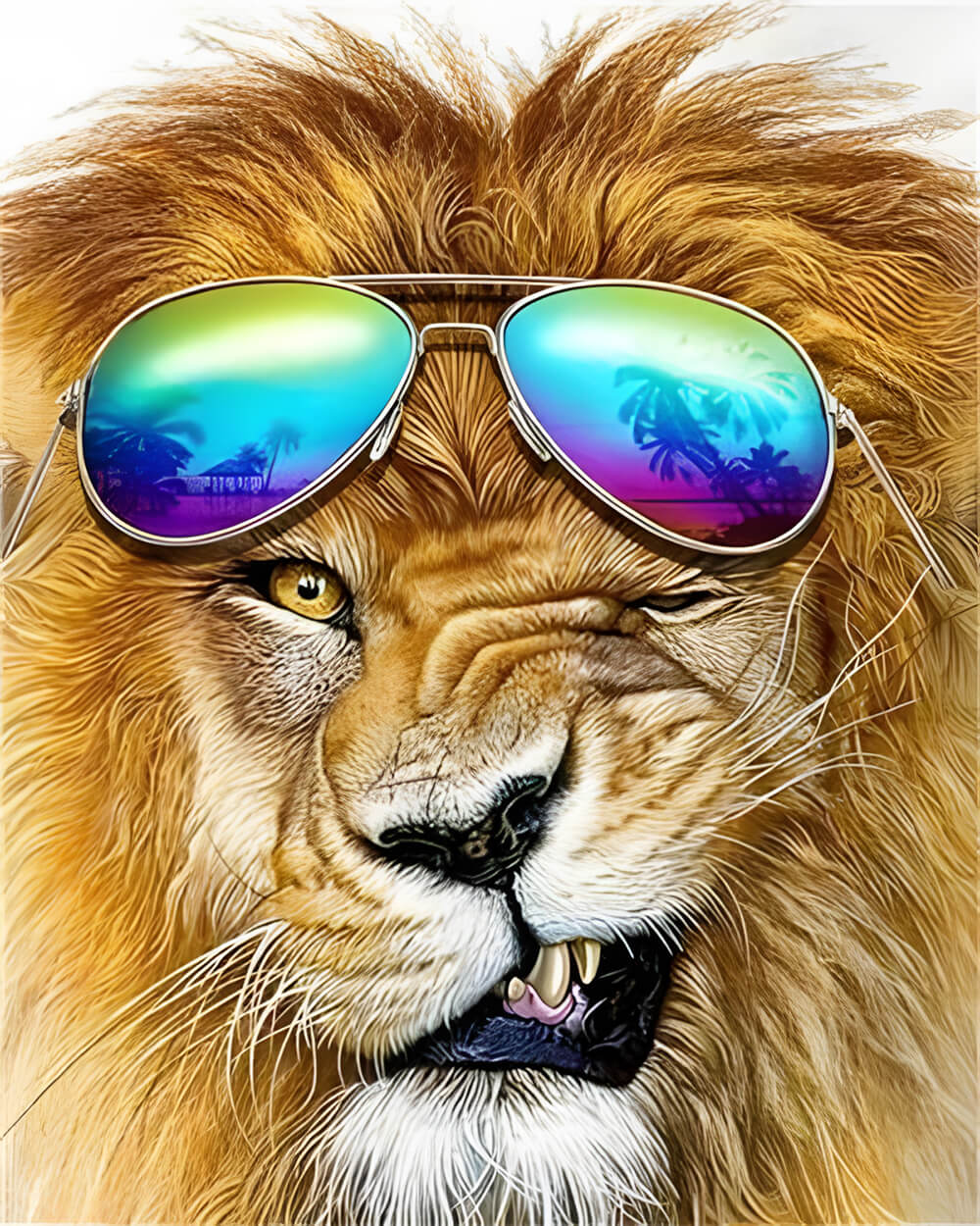 Lion Wearing Sunglasses Diamond Painting