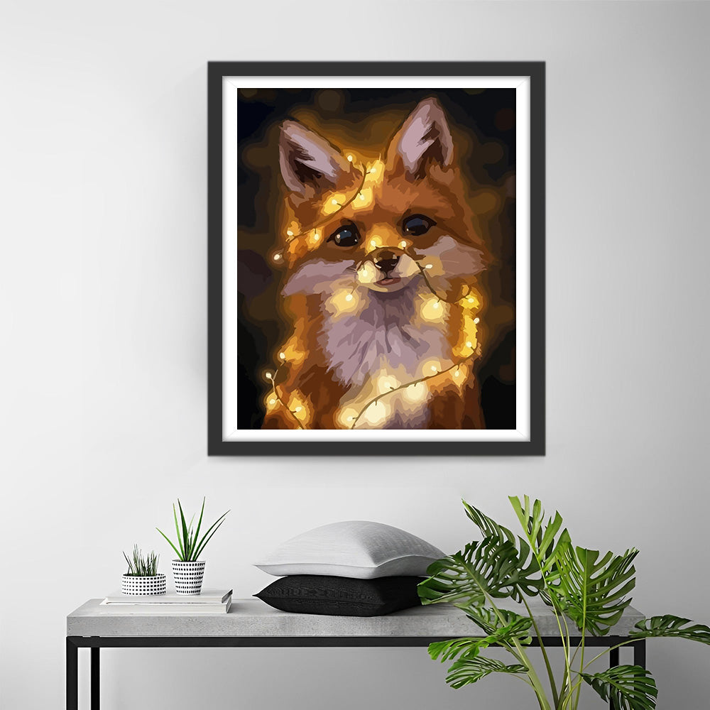 Little Fox with Lights Diamond Painting