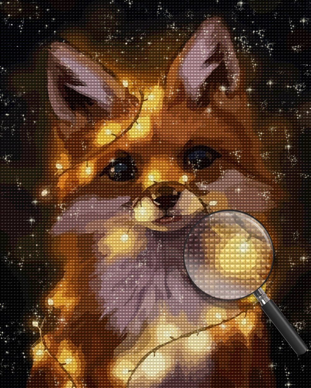 Little Fox with Lights Diamond Painting