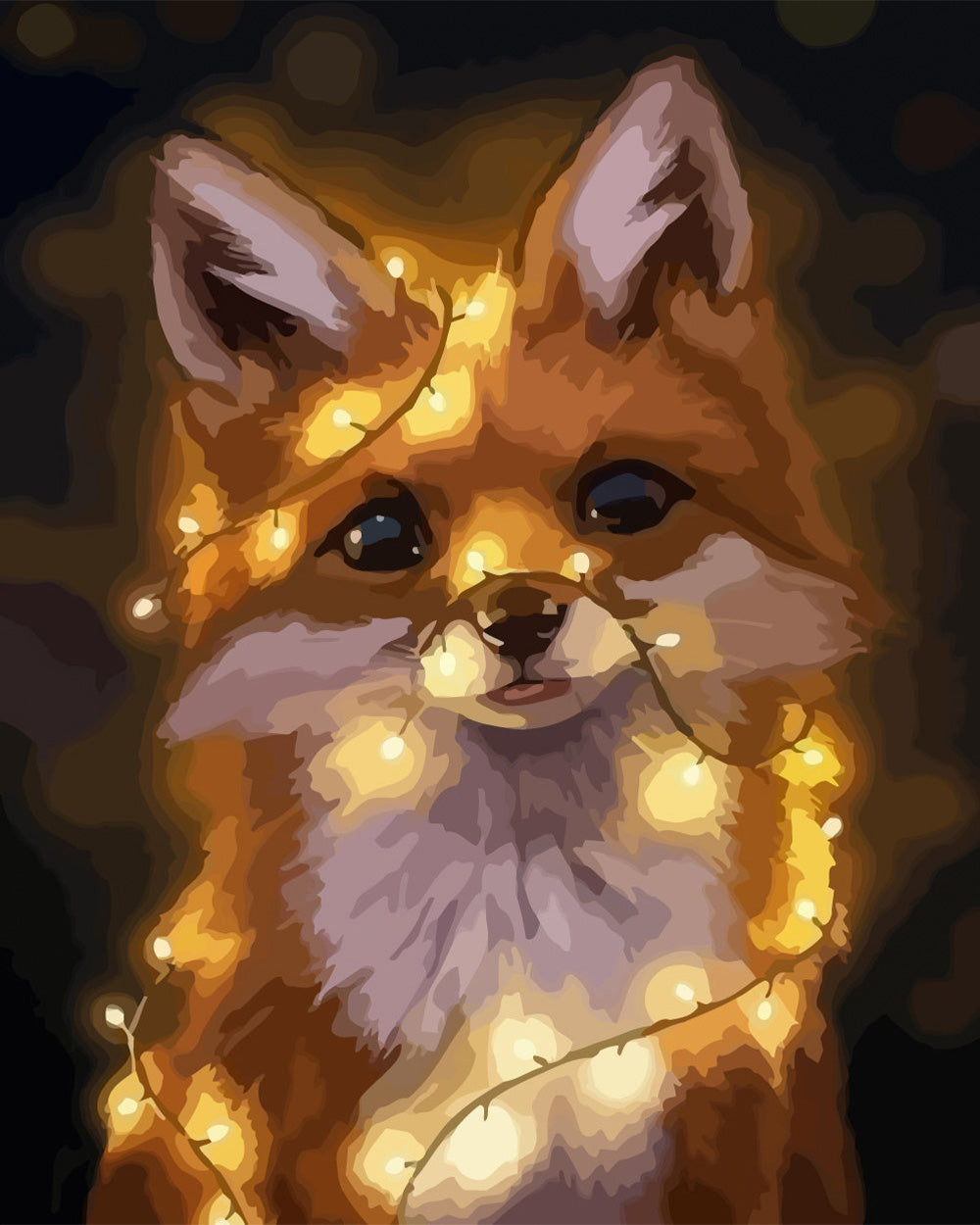 Little Fox with Lights Diamond Painting