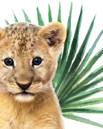 Little Leopard and Green Leaf Diamond Painting