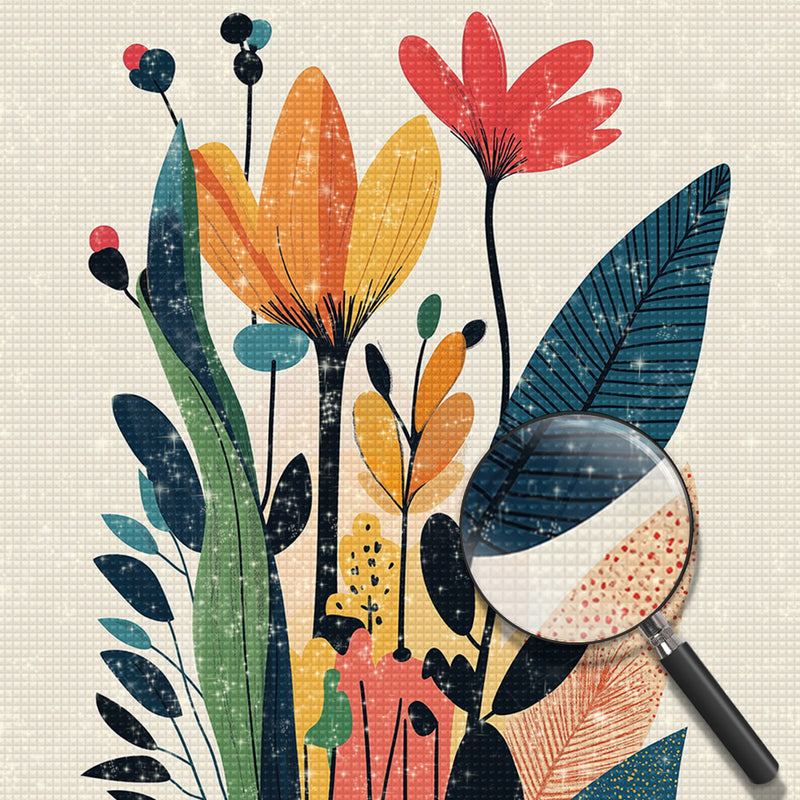 Little Simple Flowers and Leaves Diamond Painting