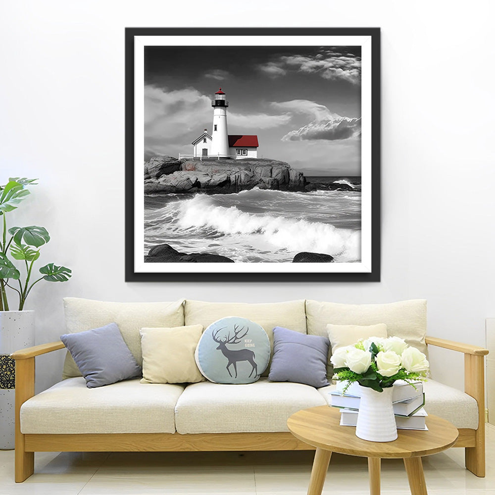 Lonely Lighthouse by the Sea Diamond Painting