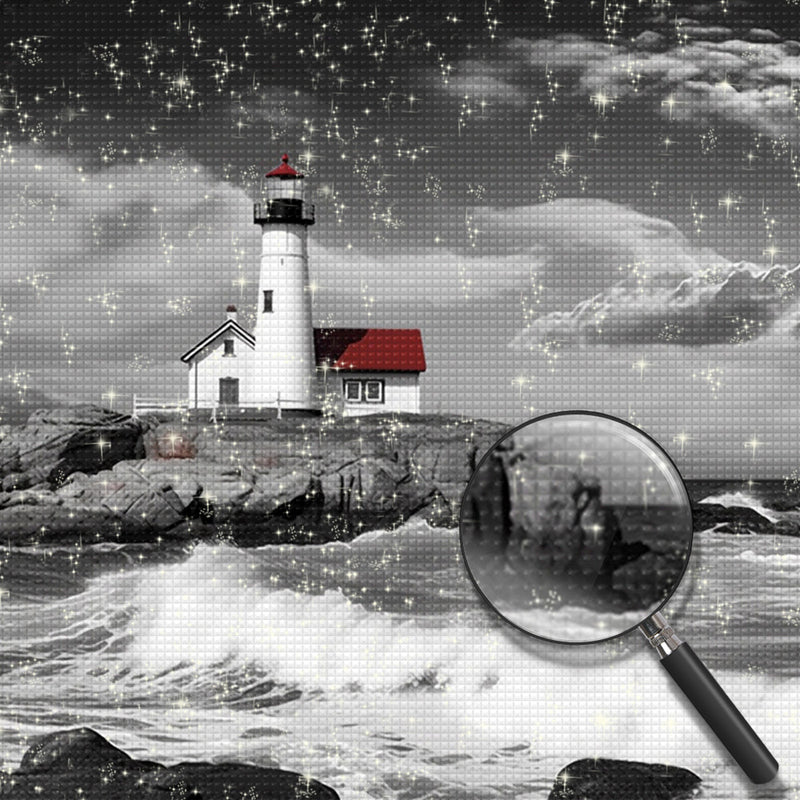 Lonely Lighthouse by the Sea Diamond Painting