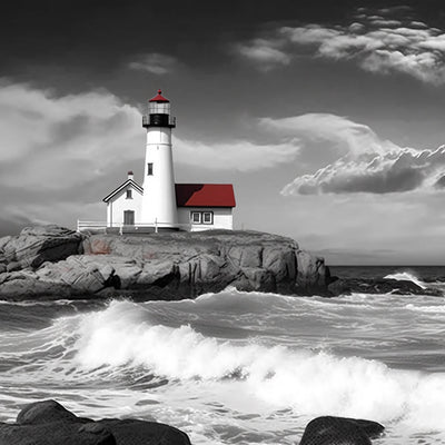 Lonely Lighthouse by the Sea Diamond Painting