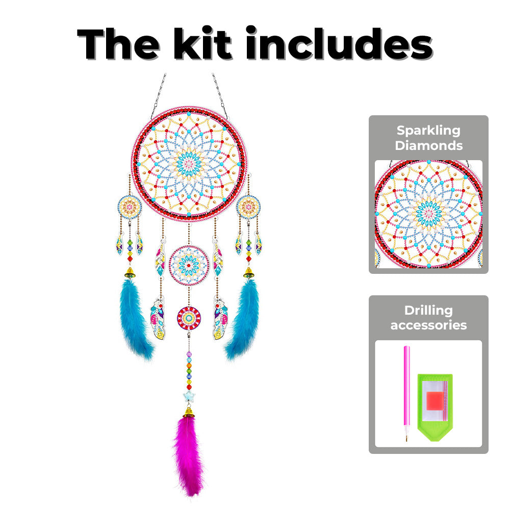 Lotus Dreamcatcher 2D Flat Hanging Diamond Painting Kits