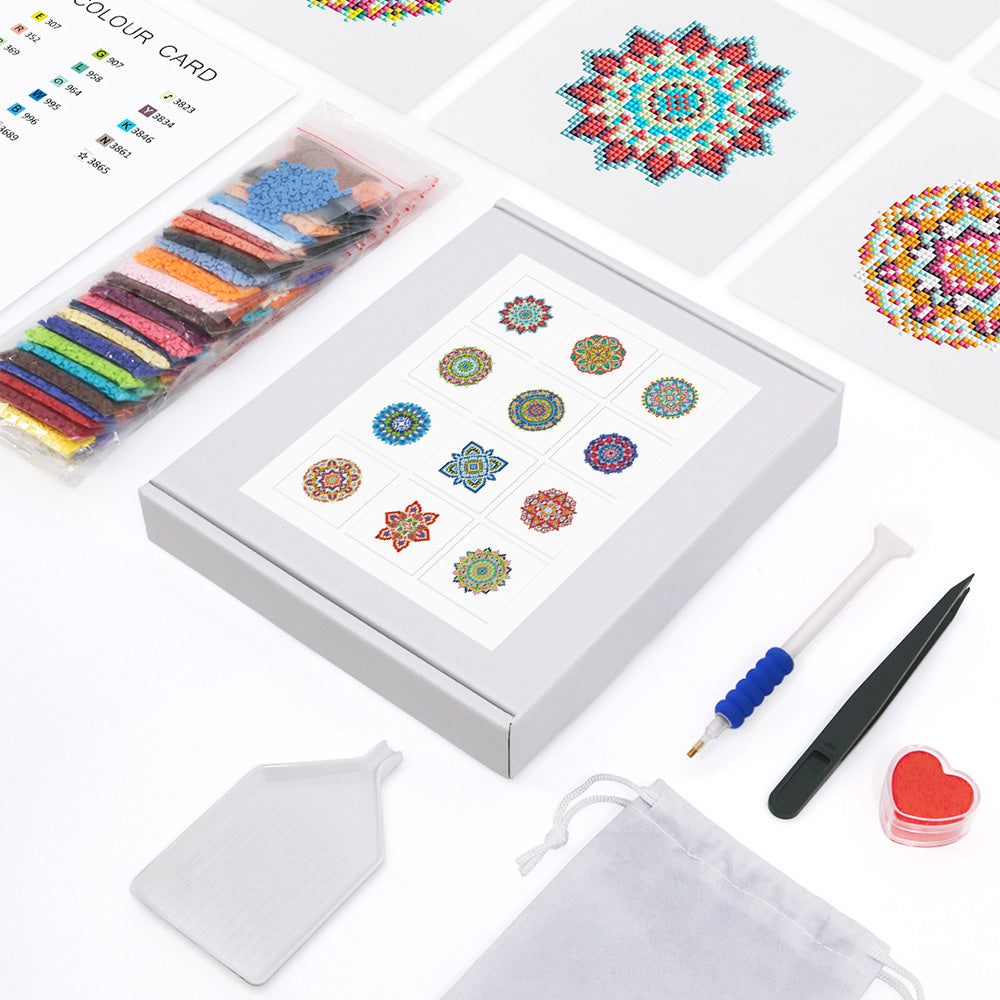 Mandala Series 12Pcs - Mini Diamond Painting Kit