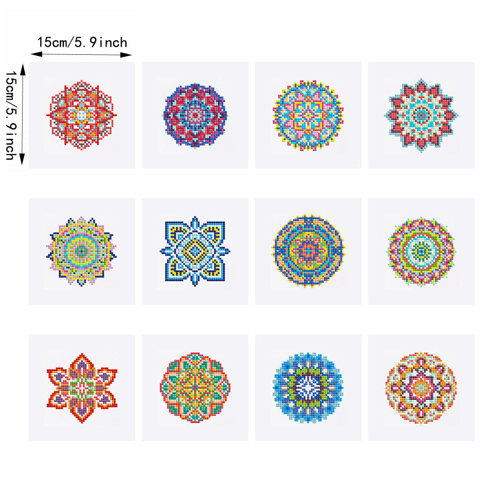 Mandala Series 12Pcs - Mini Diamond Painting Kit