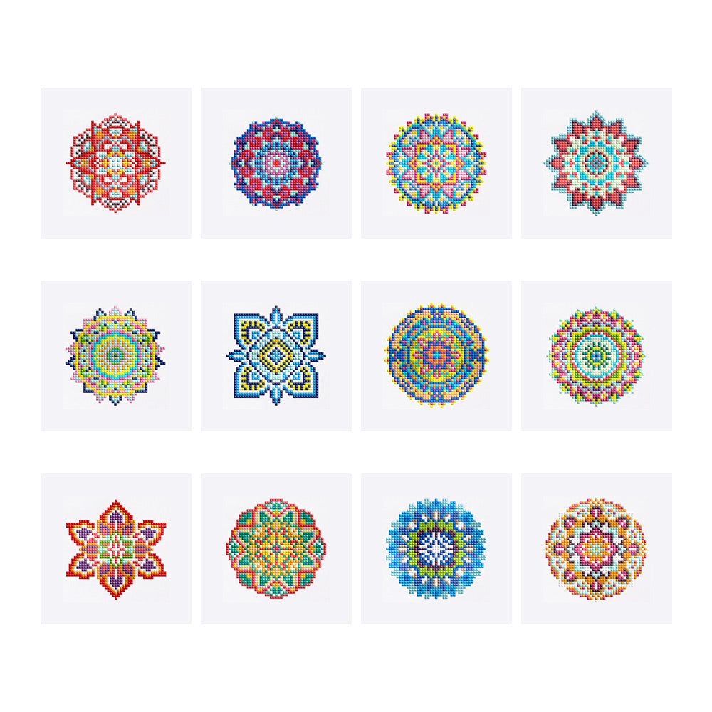 Mandala Series 12Pcs - Mini Diamond Painting Kit