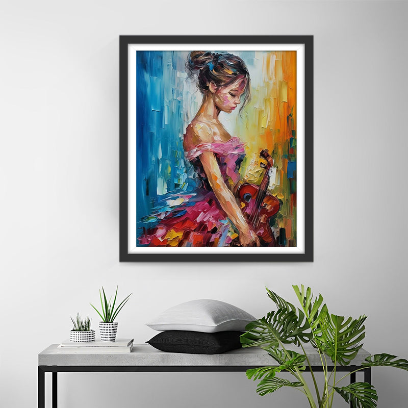 Melancholy Girl with a Violin Diamond Painting