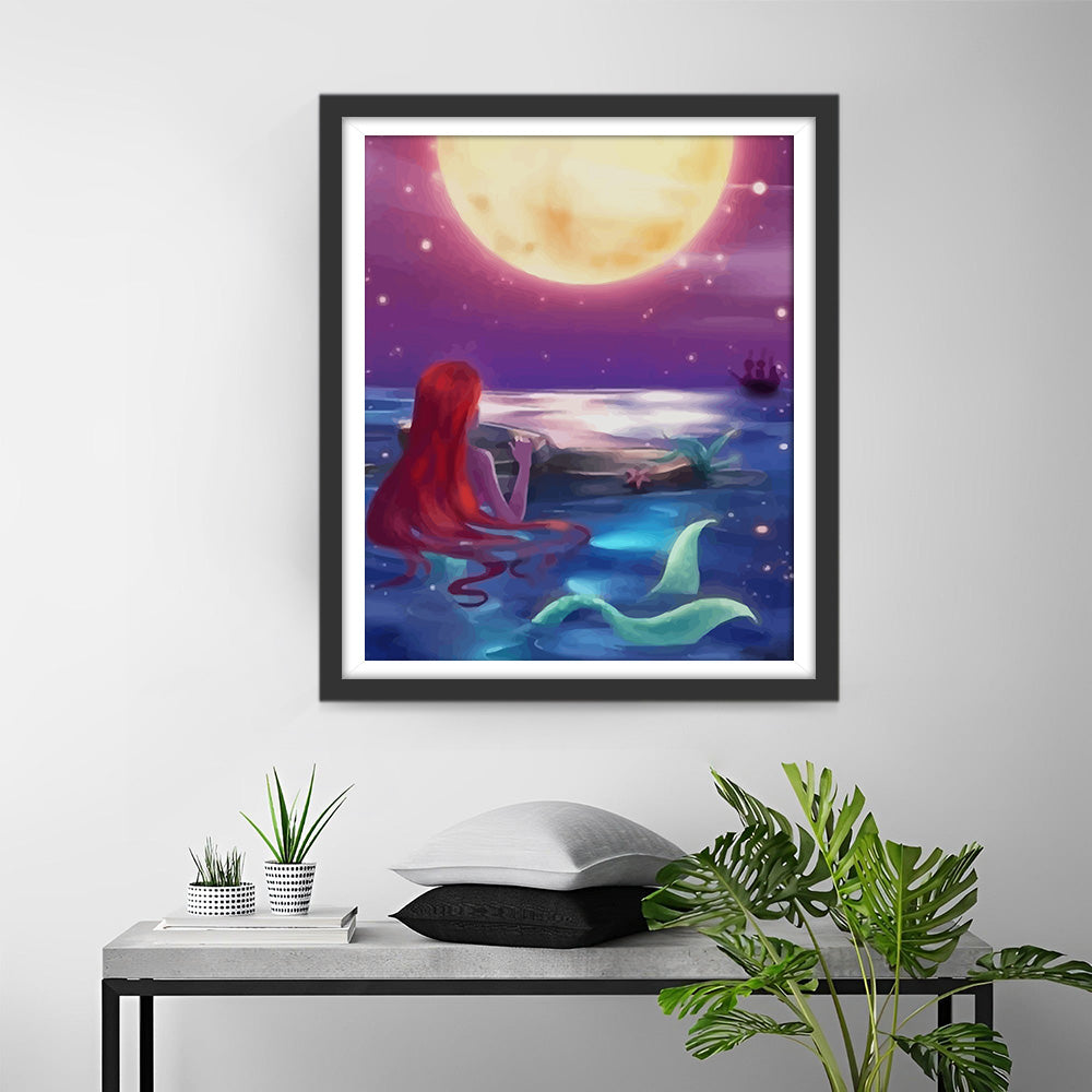 Mermaid under the Full Moon Diamond Painting