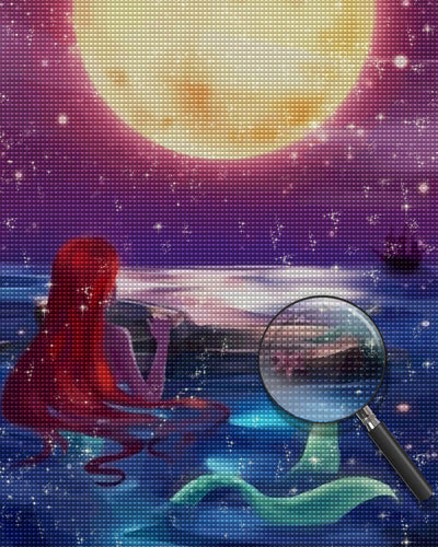 Mermaid under the Full Moon Diamond Painting