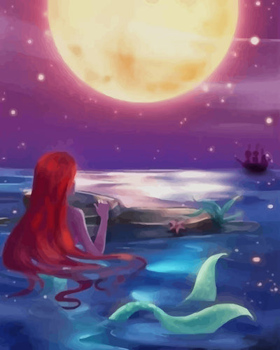 Mermaid under the Full Moon Diamond Painting