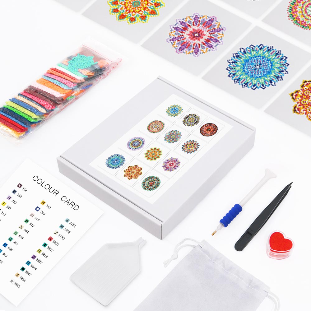 Mindful Mandala 12Pcs - Mini Diamond Painting Kit
