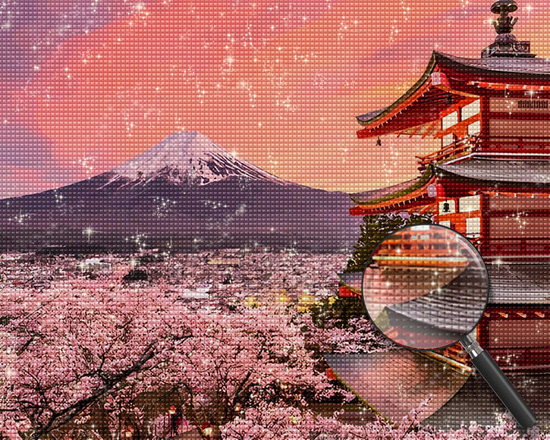Mount Fuji and Sakura Diamond Painting
