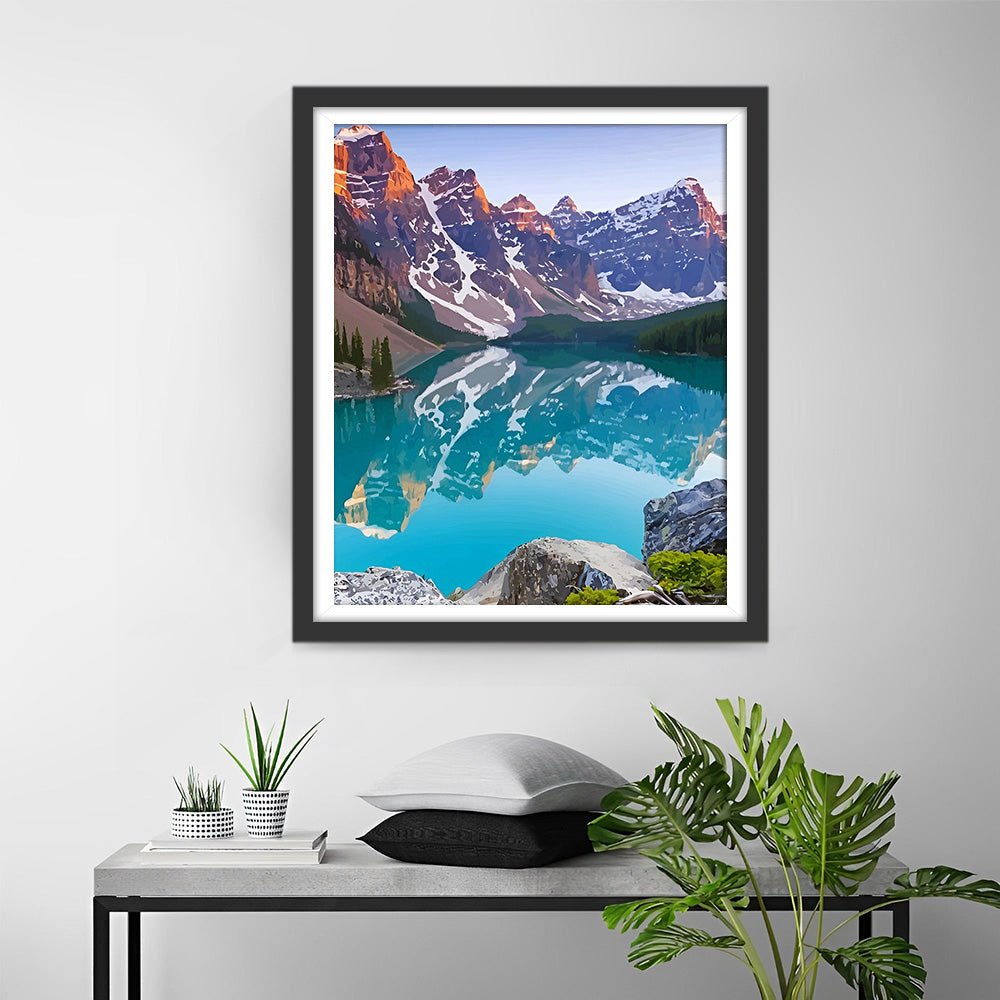 Mountain and Green Lake Diamond Painting