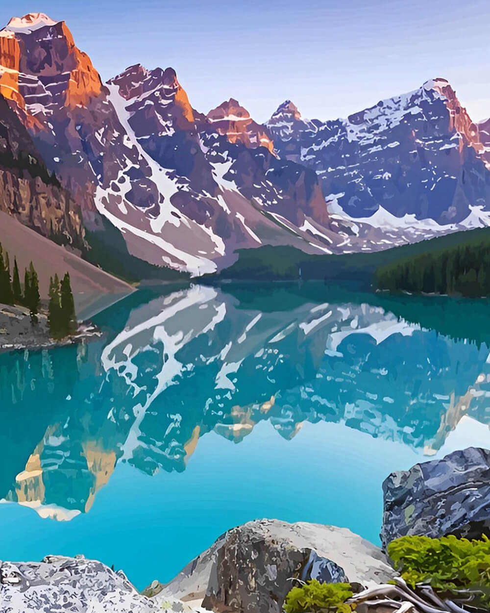 Mountain and Green Lake Diamond Painting