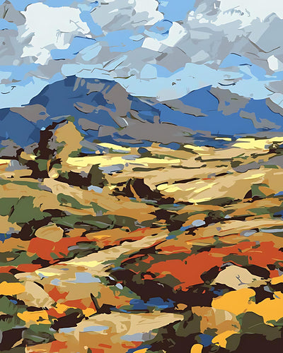 Mountains in Oil Painting Style Diamond Painting