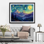 Mountains under a Starry Night in the Style of Van Gogh Diamond Painting