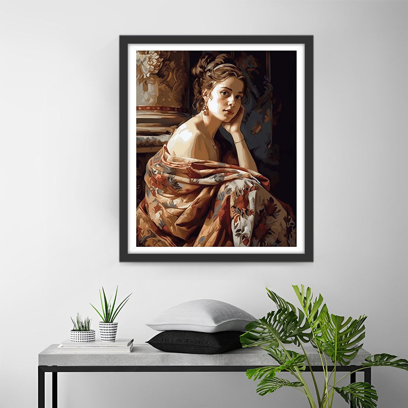 Oil Painting of a Beautiful Woman Diamond Painting