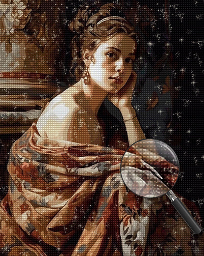 Oil Painting of a Beautiful Woman Diamond Painting