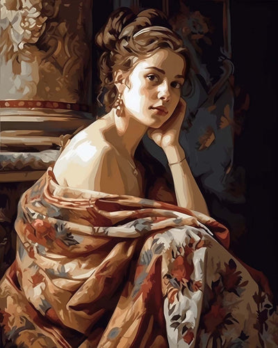 Oil Painting of a Beautiful Woman Diamond Painting