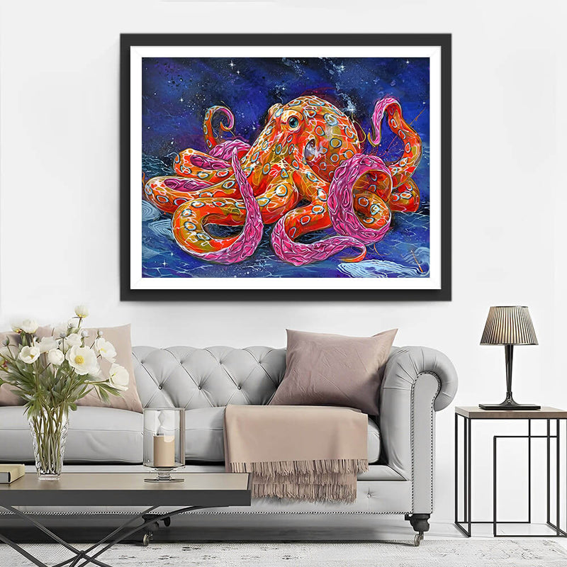 Orange Octopus Diamond Painting