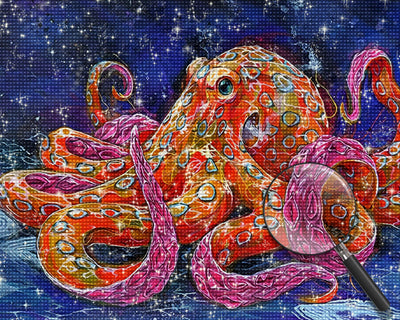 Orange Octopus Diamond Painting