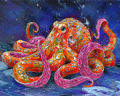 Orange Octopus Diamond Painting