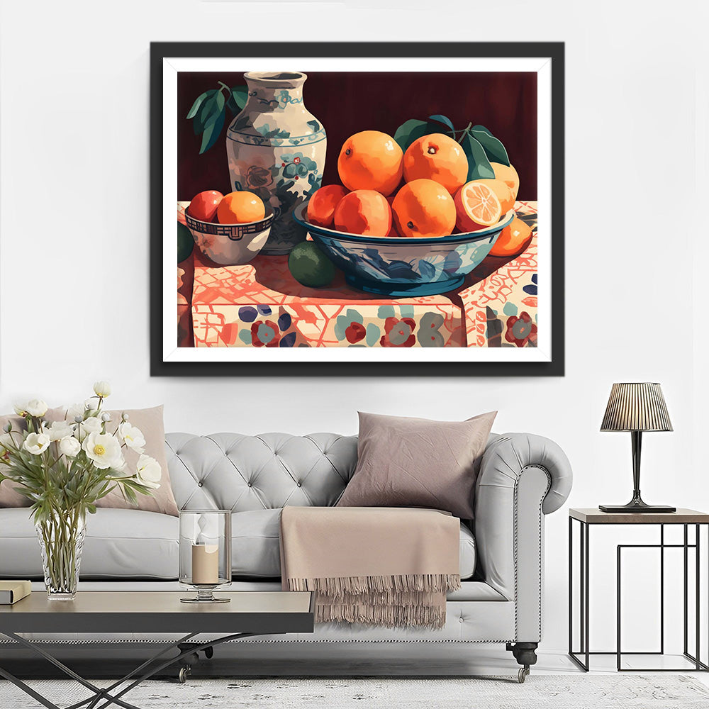 Oranges and Porcelain Vase Diamond Painting