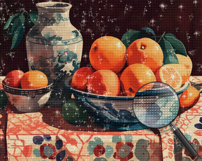 Oranges and Porcelain Vase Diamond Painting