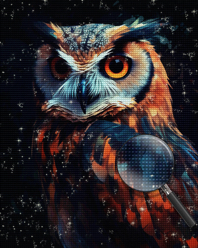 Owl in the Dark Diamond Painting