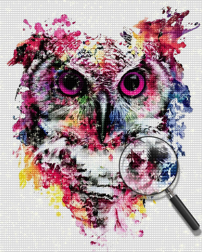 Owl in Watercolor Style Diamond Painting