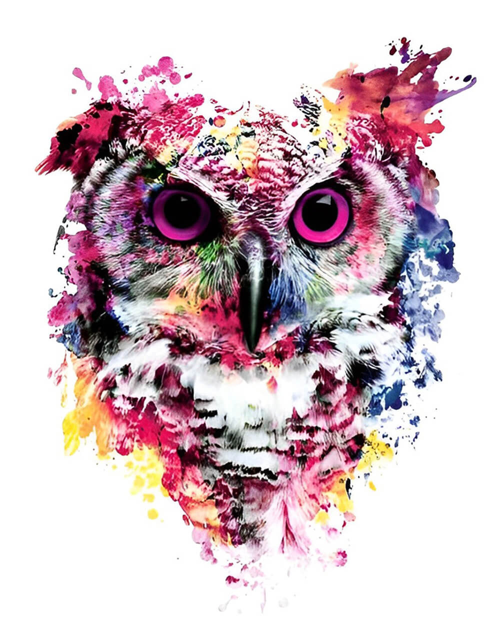 Owl in Watercolor Style Diamond Painting