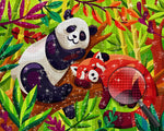 Panda and Red Panda on the Tree Diamond Painting